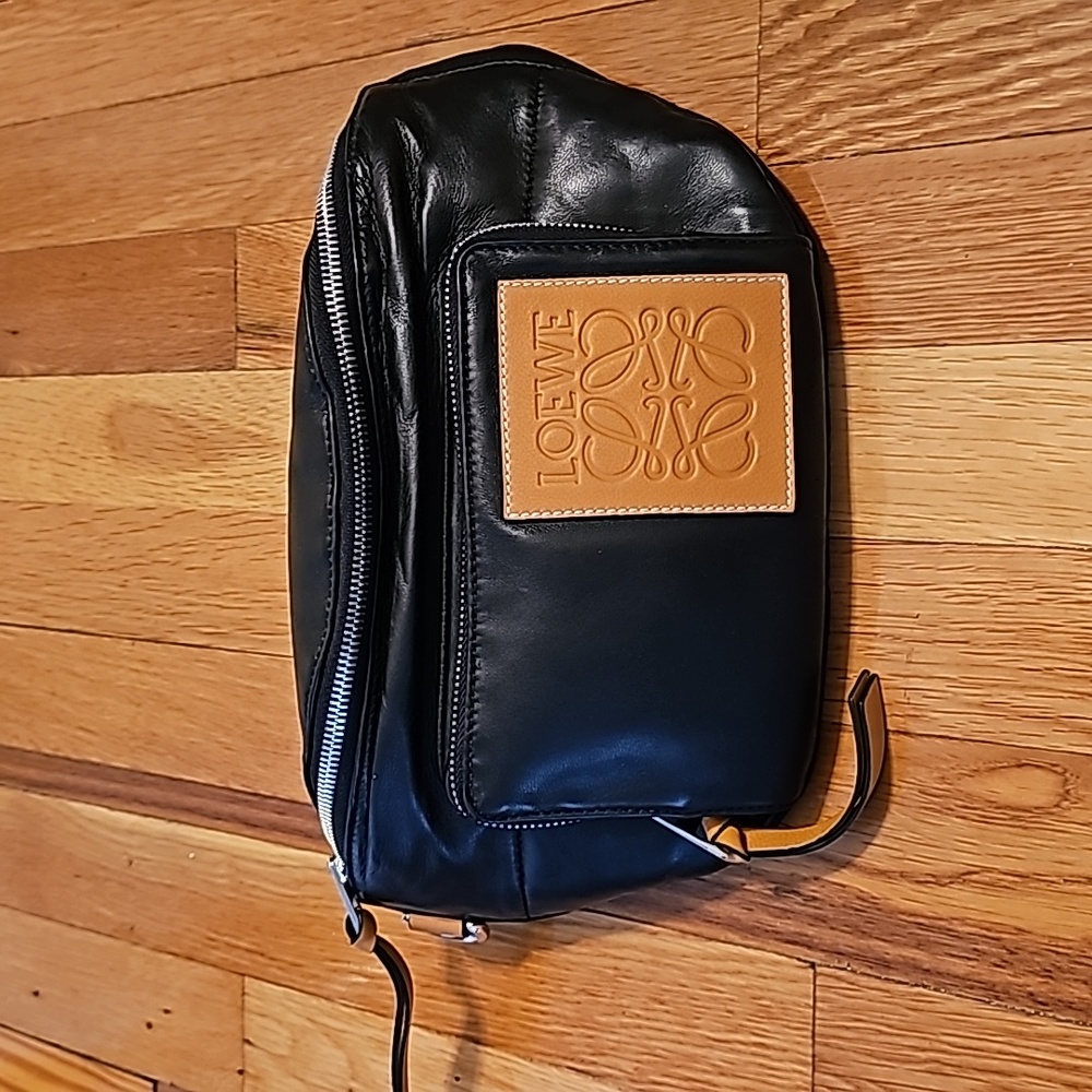 Loewe black leather crossbody bag